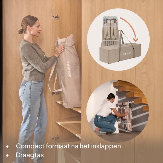 Lionelo Florence Easy Fold – Laufstall / Babybox – Lässt sich sehr schnell zusammenklappen – 150 x 180 cm – für zu Hause und im Garten – 0–48 Monate – Sicherer Laufstall – Tragetasche – Kompakt zusammengeklappt – Spielbox mit atmungsaktivem Netz – 2 Seite