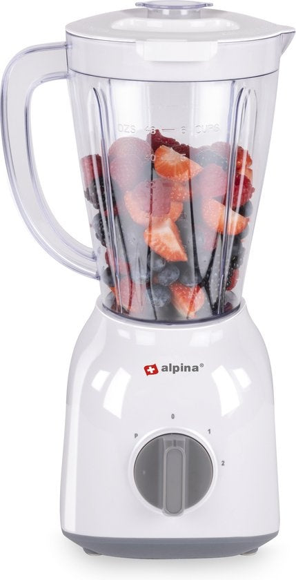 alpina Standmixer - 1,5 Liter - 400 Watt - Turbofunktion - Kunststoffkrug - Weiß
