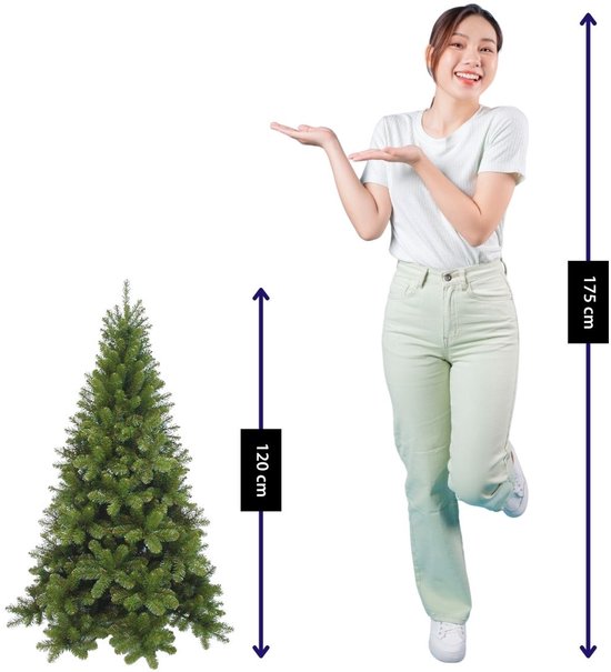 Triumph Tree Tuscan Weihnachtsbaum – Kunstbaum mit natürlicher Optik und Farbcodes – Pflegefreie Weihnachtsdekoration für den Innenbereich – Steckkonstruktion – 120 x 81 cm – Grün