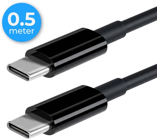 Nuvance USB-C-Kabel – 100 W – USB-C auf USB-C – 0,5 Meter – USB-C-Kabel – Schnellladegerät – 480 Mb/ps Datenübertragung – USB-C-Ladegerät – Schwarz
