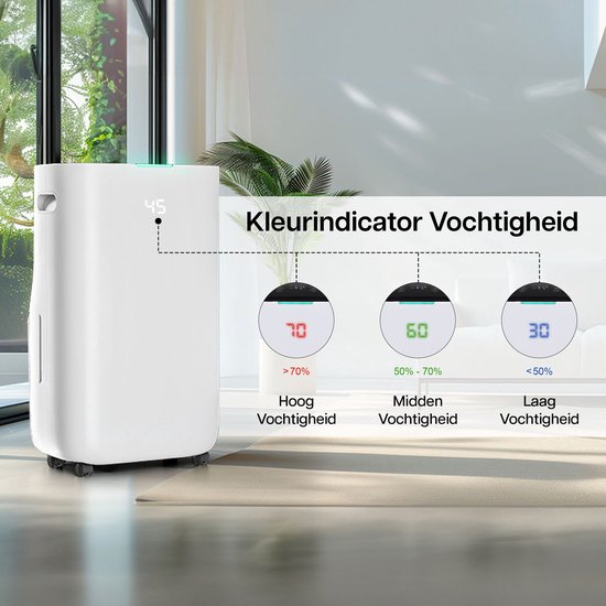 Komodo Luftentfeuchter Humi S – 25 l pro Tag – Schlafzimmer, Badezimmer, Haus & Keller – Luftentfeuchter – Wasch- und Trocknungsfunktion – Verhindert Schimmelbildung