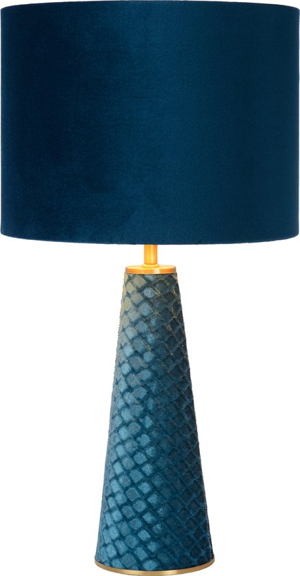 Lucide EXTRAVAGANZA VELVET – Tischlampe – Ø 25 cm – 1xE27 – Türkis
