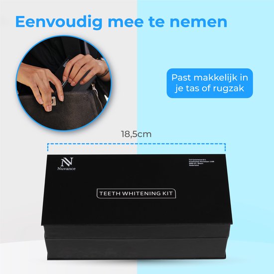 Nuvance - Zahnweiß-Kit - 5 Spritzen ohne Peroxid (0%) - Zahnaufheller - Zahnweiß-Kit - Weiße Zähne