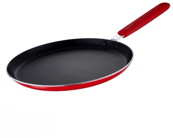 Ceruzo Pfannkuchenpfanne PFAS-frei – 24 cm – Jazzy Red – Keramik-Antihaftbeschichtung – Induktion – Fladen