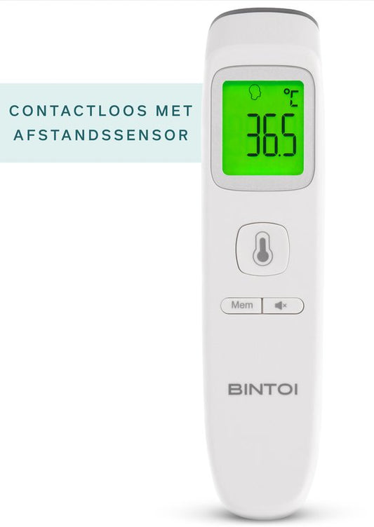 Bintoi XE200 Infrarot-Stirnthermometer - Kontaktlos - präzise Temperaturmessung - für Babys und Erwachsene – Weiß