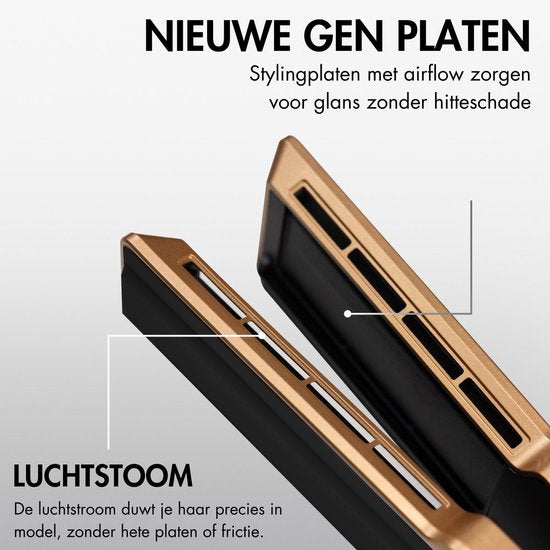 Sansbeauté® Sanstraight Straightener Wet-to-Dry mit Reiseetui - 2 in 1 - Haartrockner & Haarglätter - Coldshot - 80℃ bis 140℃ - Haarstraffer - Haarglätter - Lisseur Cheveux - Alternativer Dampfstraffer