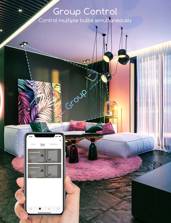 Aigostar 10YIE – ST64 – Intelligente Beleuchtung – Leuchtmittel E27 – Ø 6,4 cm – Steuerung per App – Dimmbar – Smart Bulb – 6 W