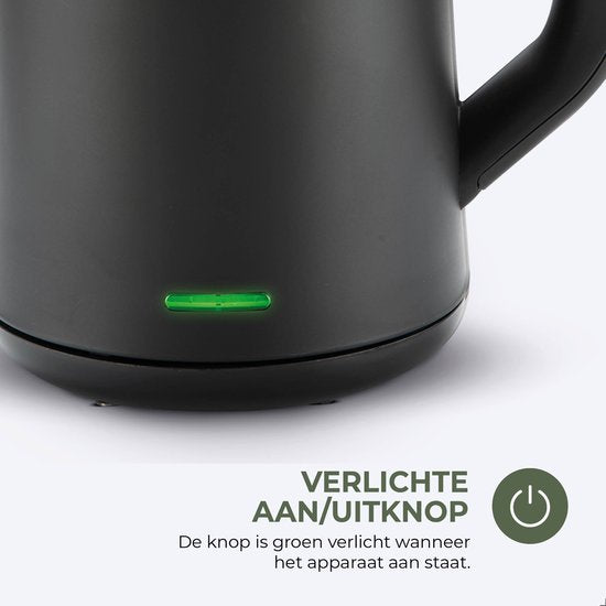 Bourgini Elements - Digitaler Wasserkocher - Schwarz - 1,7 Liter Fassungsvermögen - GRS-zertifizierte, recycelte Materialien