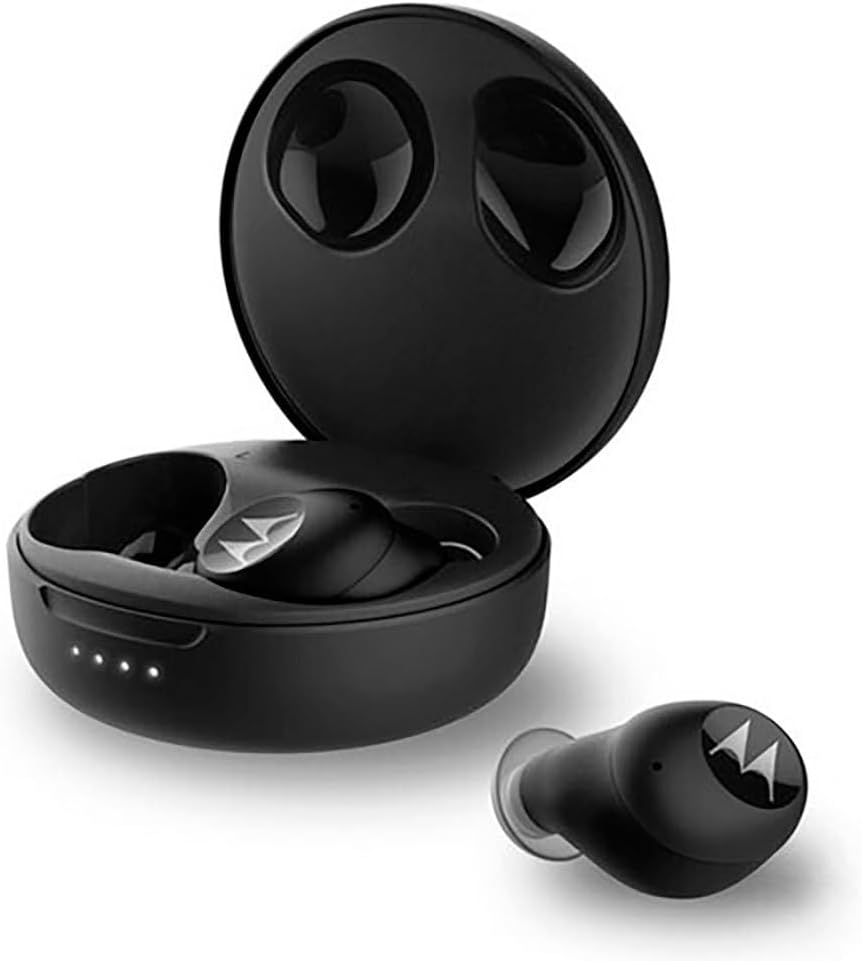 Motorola Sound Wireless earbuds - Moto Buds 250 - In-Ear - Qi-Technologie - wasser- und schweißfest - Touch- und Sprachsteuerung - 18 Stunden Spielzeit - schwarz, S/M/L