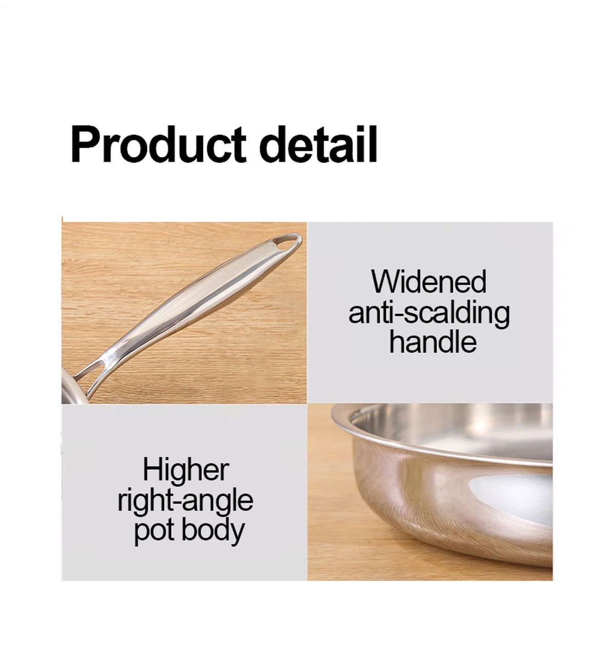 PURECOOK Tri-Ply-Edelstahl-Bratpfanne 28 cm – Edelstahl 304 – Silber – Für alle Herdarten geeignet