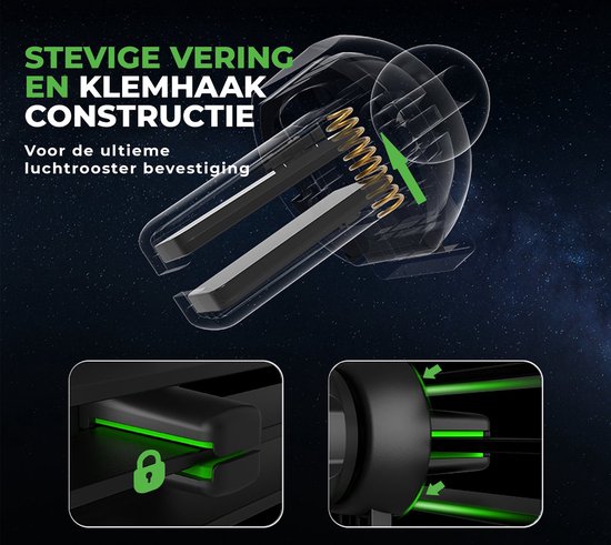 iSetchi Telefonhalterung - Qi Wireless Charger - 15-Watt-Schnellladegerät - Lüftungsgitter