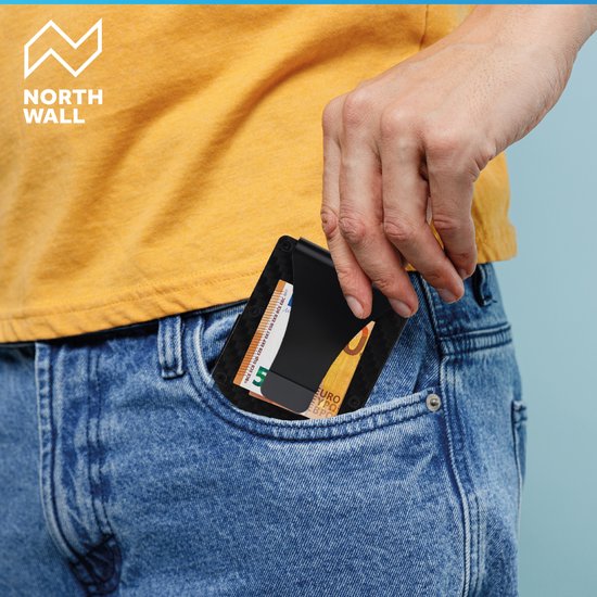 Northwall Kartenetui - Carbon-Kreditkartenetui mit Geldklammer - Geldklammer - RFID Anti-Skim - Bis zu 12 Karten