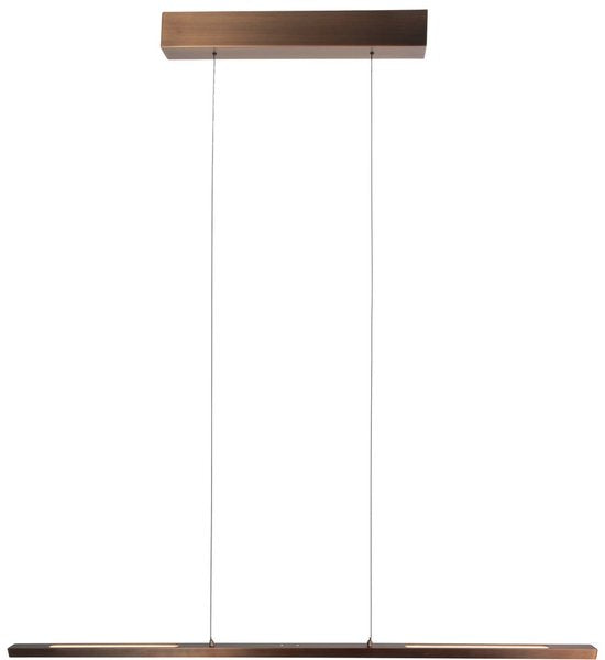 Hängeleuchte Bande 3994BR, bronzefarbene LED-Leuchte, 114 cm breit, mit höhenverstellbarem System von Steinhauer, stilvolles und modernes Design in warmer Farbgebung
