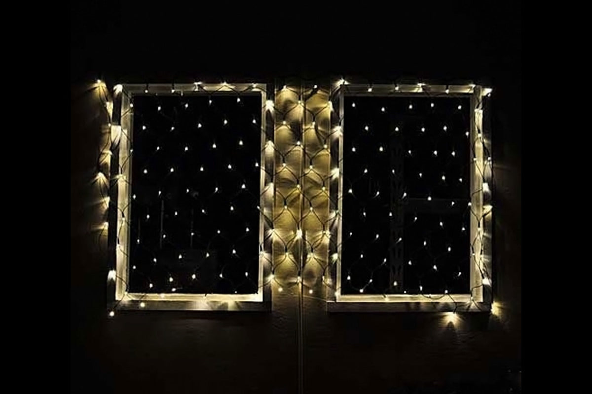 Deuba-Weihnachtslichternetz mit 160 warm-weißen LEDs | für den Innen- und Außenbereich | 200 x 150 cm | MIT Fernbedienung