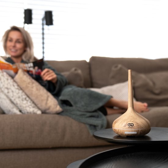 Infinity Goods Aroma Diffuser Inkl. 2x 10ml reines ätherisches Ã–l - Luftbefeuchter - Verdampfer - 10 LED Farben - Aromatherapie - Duftdiffusor - Holz Braun