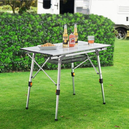Faltbarer und klappbarer Campingtisch Picco - Aluminium - 90 x 50 x 67 cm