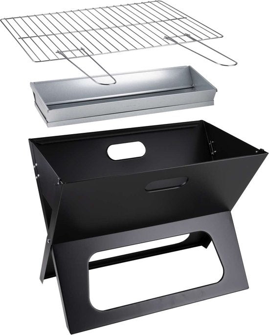 BBQ Collection Table BBQ Charcoal - Camping BBQ - Faltbarer und tragbarer Grill - Grill mit loser Feuerschale und Grillrost - 46 x 36,5 x 28 cm