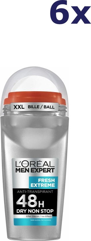 L'Oréal Paris Men Expert Fresh Extreme Deodorant Roller - 6 x 50ml