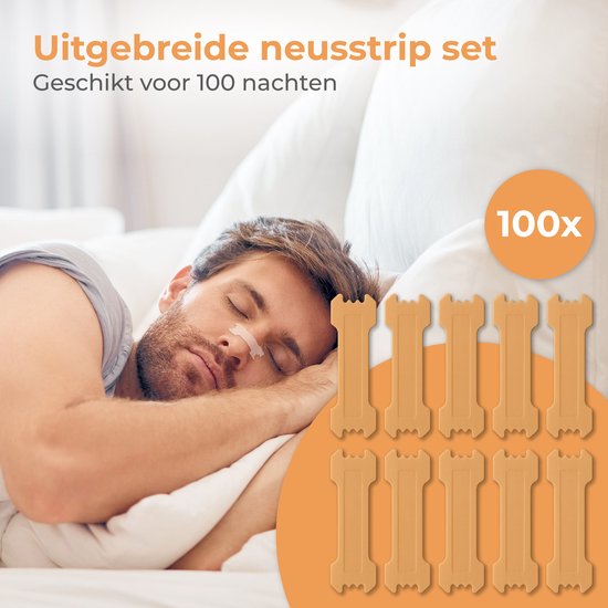 Nuvance Nasalstrips 100 Stück - Nasenpflaster - Braun - Anti-Schnarch-Pflaster - Nasenspreizer - Schnarchen - Besseres Atmen