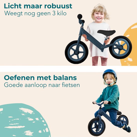 LifeGoods KiddyCruiser Balance Bike - 2 Jahre - Jungen und Mädchen - Marine Blau