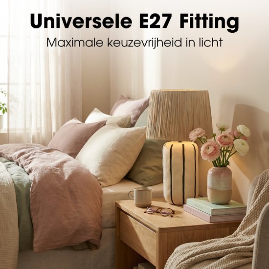 Mica Decorations Denton Tischlampe für das Wohnzimmer – Dekorative Lampe mit Lampenschirm – Schreibtischlampe, Tischlampen für das Wohnzimmer – 48 x ⌀28 cm – Keramik, Metall, Papier – Beige
