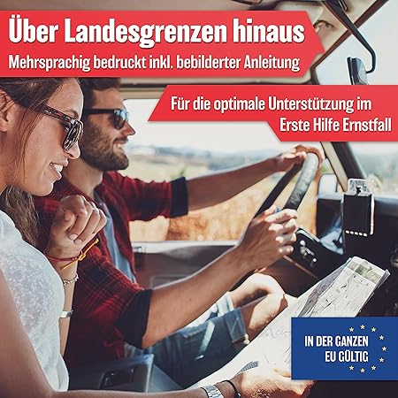 HELDENWERK Auto-Verbandskasten 2026 Europaweit einsetzbar und geprüft (nach deutschem Verkehrsrecht) - Verbandskasten Verbandskasten DIN 13164 zertifiziert - Verbandstasche - Schwarz