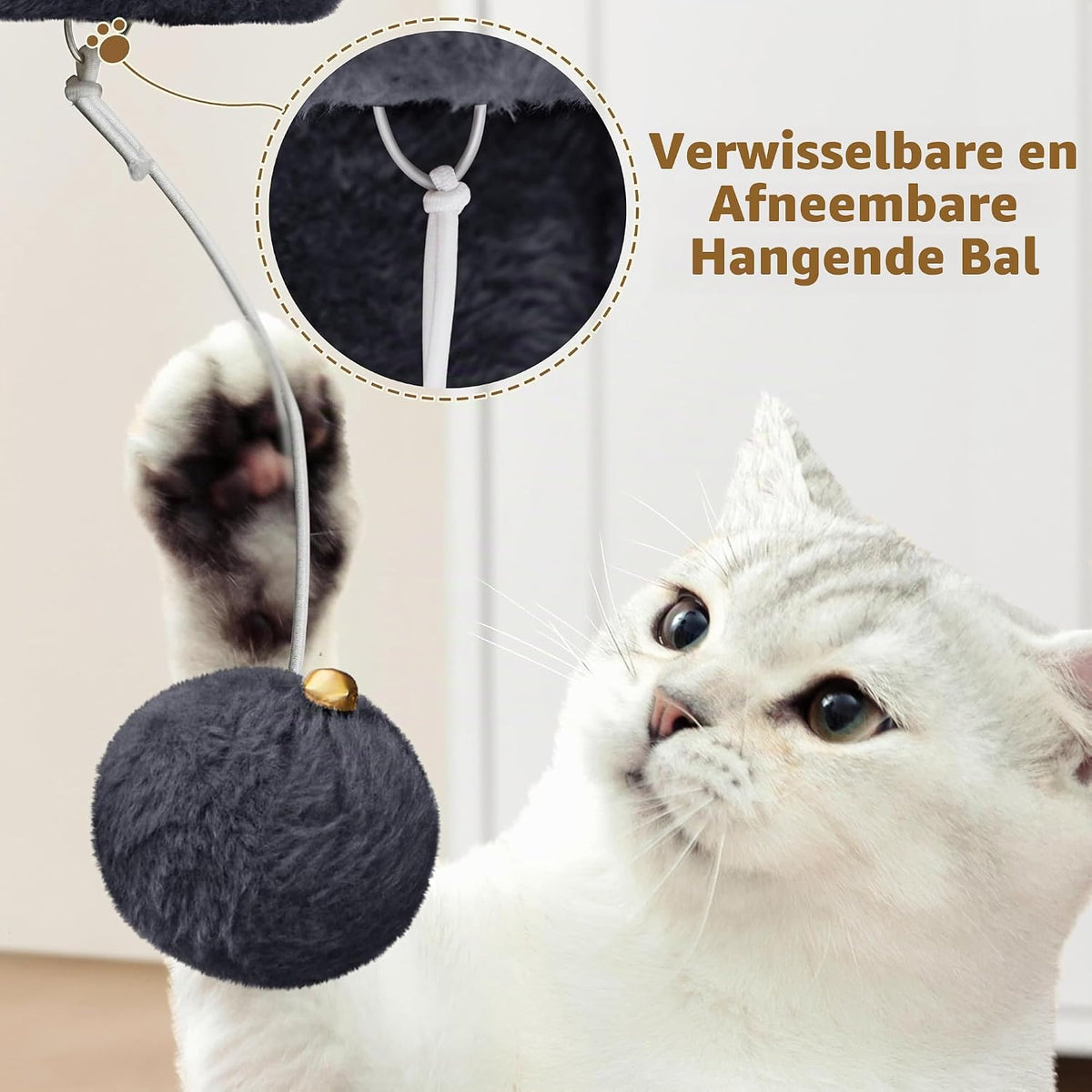 Yaheetech Kratzbaum – Schwarz – 40,5 x 40,5 x 58 cm – Mit Katzenhöhle, Sisalstangen und Spielball
