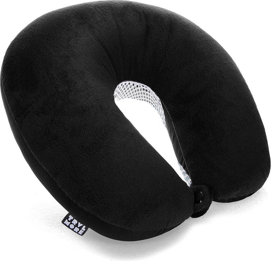 TRVLMORE Nackenkissen - Reisekissen für Flugzeug und Auto - U-Form - Memory Foam - Schwarz