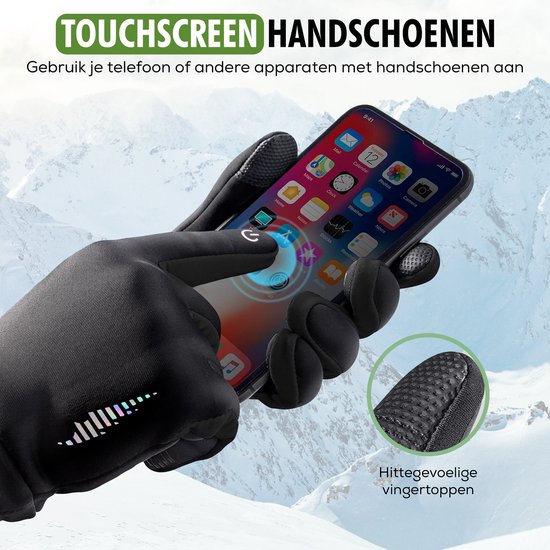 Travelhawk Handschuhe - Spritzwassergeschützte Handschuhe Herren - Handschuhe Damen - Handschuhe Winter - Scooter/Bike - Schwarz