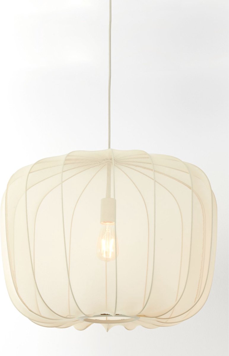 Licht & Wohnen Hängeleuchte Plumeria - Ø60 cm - E27 Fassung - Modernes Design - Sand Textil & Metall