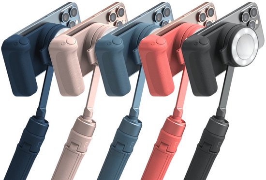 Shiftcam SnapGrip - Komfortabler Griff mit kabelloser Auslösetaste - Einfaches kabelloses Aufladen (5W) - Kompatibel mit MagSafe - Grau