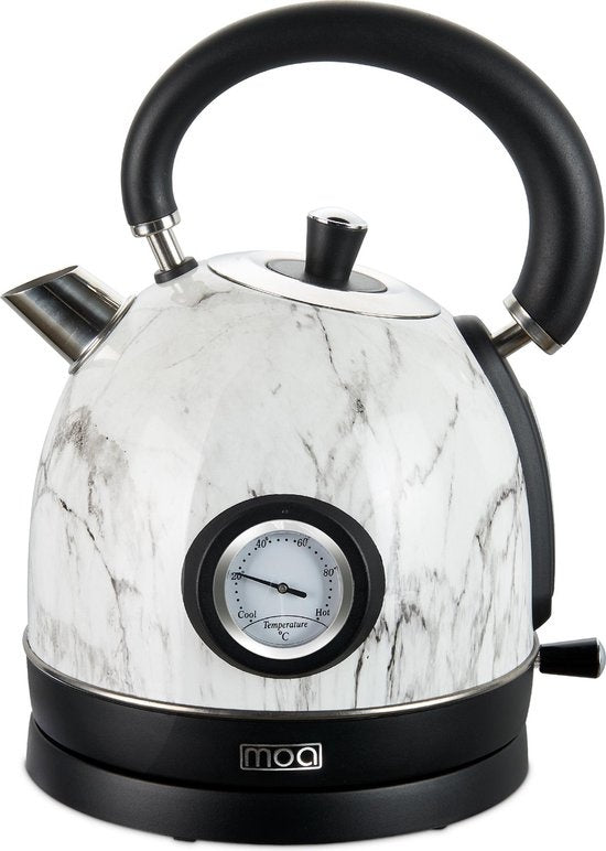 MOA Retro-Wasserkocher Weißer Marmor 1,8 Liter - Elektrisch - Limitierte Auflage - EK3TM