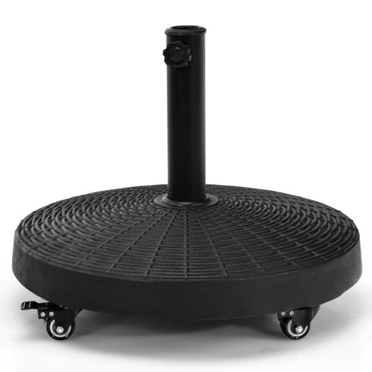 Coast Black Sonnenschirmständer mit Rädern - 23 kg, Ø52 cm, Höhe 43,5 cm - Geeignet für 38/48 mm Sonnenschirmstangen