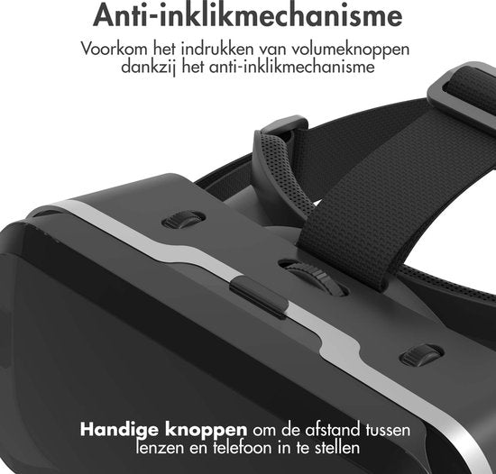 iMoshion VR-Brille Smartphone - Virtual-Reality-Brille - Realistisches 3D-Erlebnis - Geeignet für jedes Smartphone - Verstellbares Kopfband und bequemes Kissen