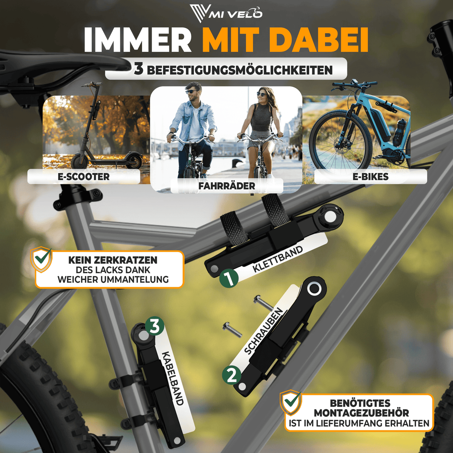 MIVELO Fahrradschloss NEXUS - Mit Zahlenschloss - Extrem robuster Edelstahl - 90 cm - Schwarz