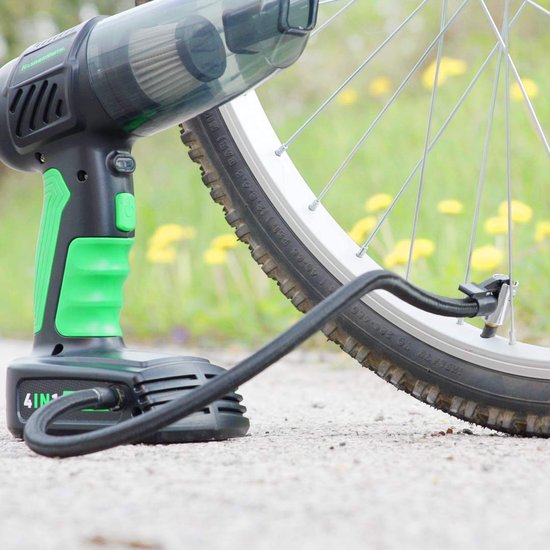 Hammersmith AirStorm – Kabelloser Handstaubsauger & Luftkompressor mit SOS-Leuchte & umfangreichem Zubehörset – Autoreifen aufpumpen – Reifendruck prüfen – Autostaubsauger & Luftpumpe – Mail-Order-Edition
