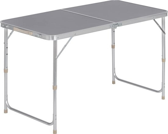 WOLTU Campingtisch Klapptisch Gartentisch Arbeitstisch Balkon höhenverstellbar Aluminium MDF grau CPT8122gr
