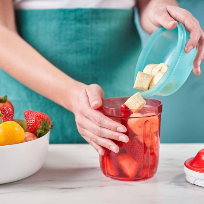 Tupperware SuperSonic Chopper Medium – 730 ml – 3 Klingen – Rot