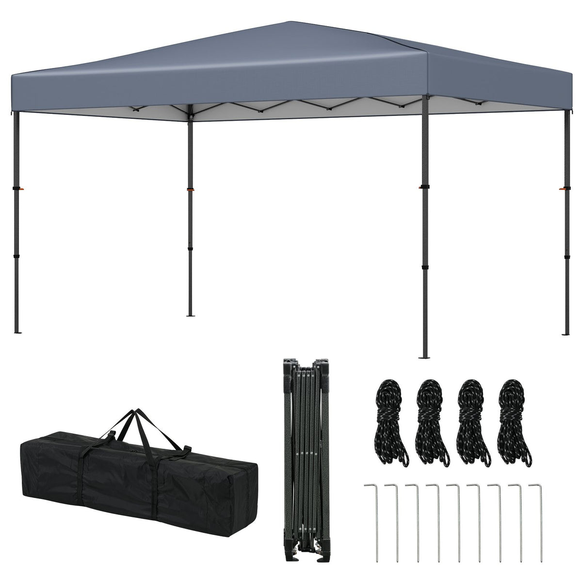 Coast Pop-up-Pavillon 365 x 225 cm – UV-Schutz mit Tragetasche – Grau – Oxford-Metall