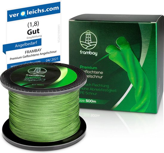 Geflochtene Angelschnur mit starker 4-Fach Flechtung I Angelschnur geflochten und flexibel I Fishing Line, Angelsehne, Angel Schnur - 500m & 150m
