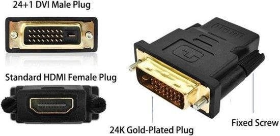 GarpexÂ® DVI 24+1 auf HDMI Adapter - 1080p Full HD Konverter für Bild und Ton