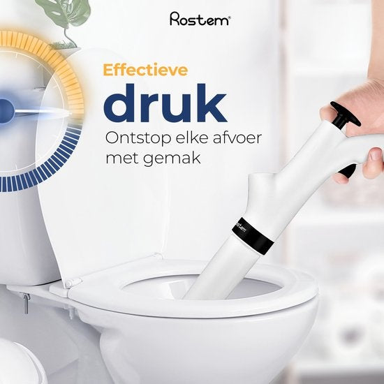 Rostem Abfluss-Entblocker – Toiletten-Entblocker – Hochdruck-Entblocker – Waschbecken-Entblocker – Weiß