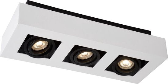 Lucide XIRAX – Deckenstrahler (Deckenleuchte) – LED „Dim to warm“ – GU10 – 3 × 5 W, 2200 K/3000 K – Weiß