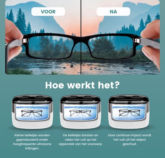 Samako Professioneller Ultraschallreiniger - Reinigungsgerät - Ultraschallbad - Brillen - Schmuck - Uhr - Make-up Pinsel - 750 ml