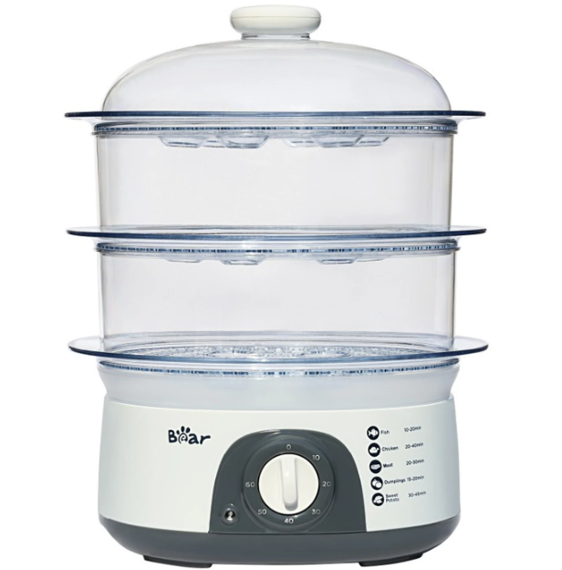 Bear DZG-304 Elektrischer Dampfgarer, 3-stöckig – 29,5 x 25,5 x 37,5 cm – 10 l