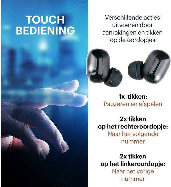 Grundig Wireless Earbuds - Ohrhörer Bluetooth 5.3 - Ohrhörer inkl. Ladekassette - Akkulaufzeit bis zu 20 Stunden - USB-C wiederaufladbar - Touch Control und Freisprechfunktion