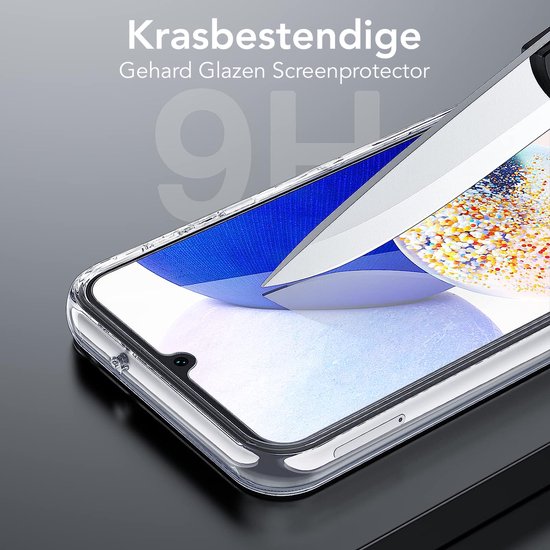 Podec Case passend für Samsung Galaxy A14 5G Transparentes Handy Case - Anti-Shock Case Cover mit 2x Bildschirmschutz