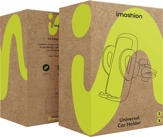 imoshion Telefonhalterung Auto-Belüftung - GSM-Halterung - Autozubehör - Einstellbar - Universal - Carbon - Telefonhalterungen Auto - Schwarz