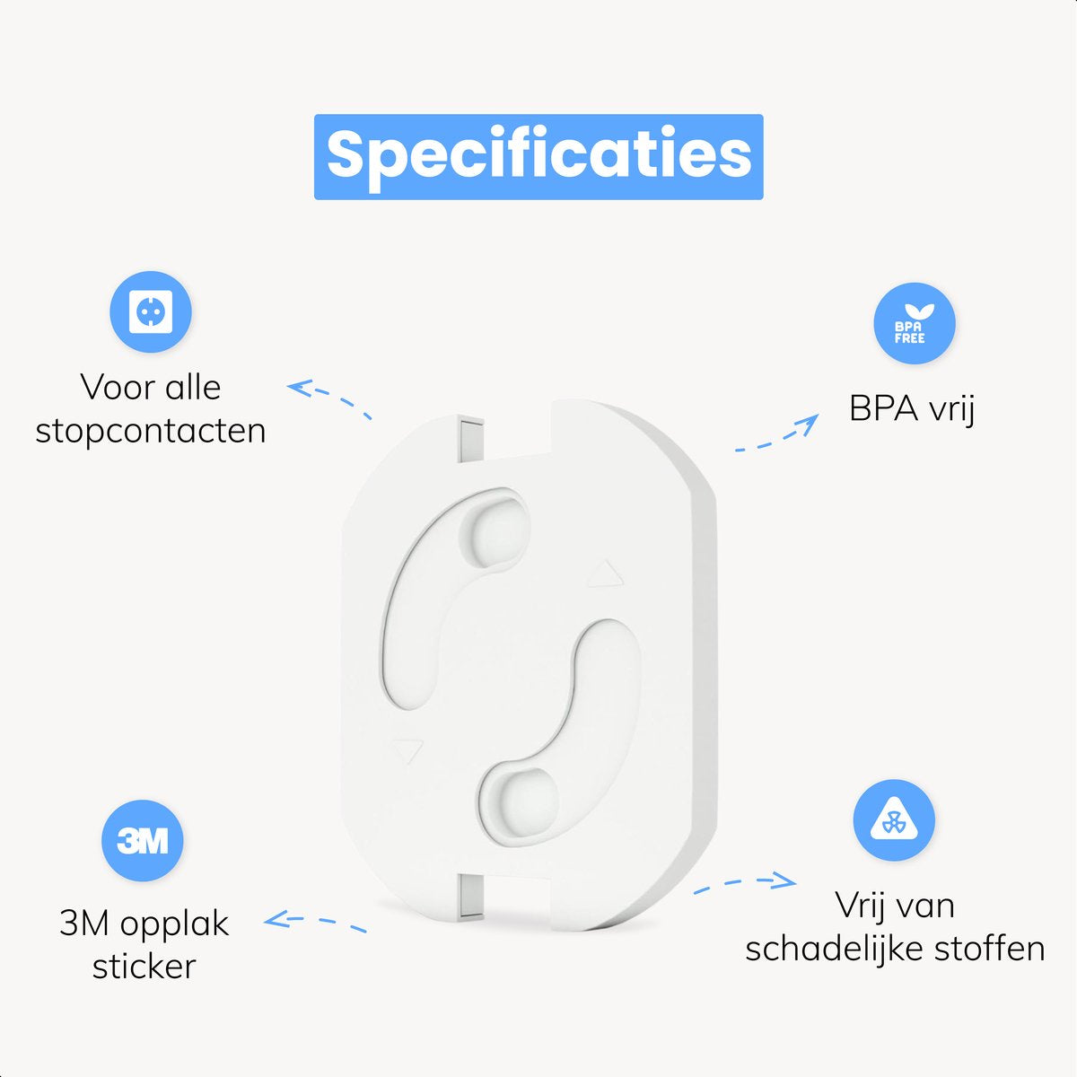 Steckdosenschutz - 15 Stück - Baby- und Kinderschutz - Geeignet für niederländische Steckdosen - Weiß