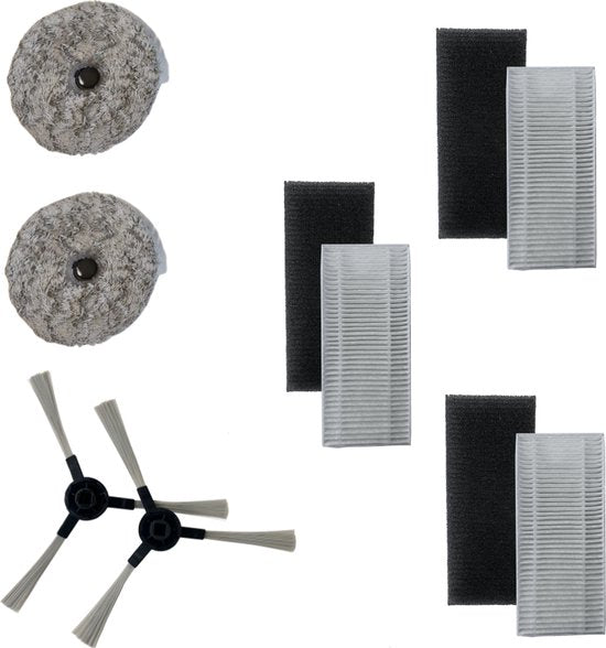 Blaupunkt Bluebot Omega Zubehörset 2 – 2x Seitenbürste – 3x HEPA-Filter + Schwammfilter – 2x Wischpads